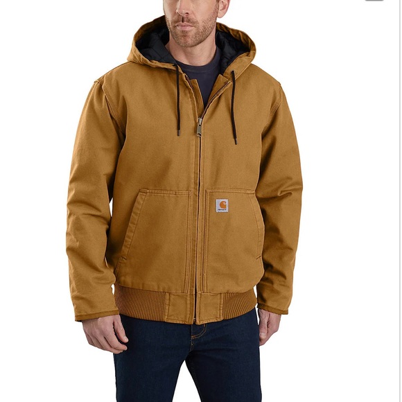 Carhartt MEN'S INSULATED ACTIVE JAC - LOOSE FIT - WASHED DUCK SIZE L NWOT - Picture 2 of 10